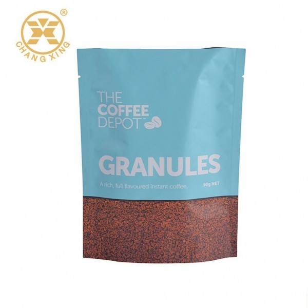 500g UV coating Matte finished Stand up coffee pouch With Valve Zipper
