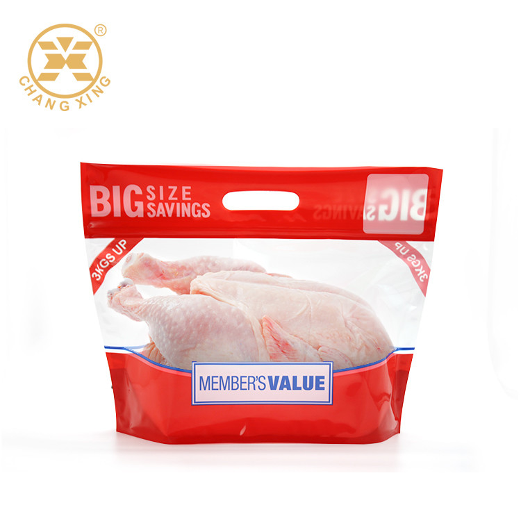 VMPET EXPE Stand Up Pouch With Handle Roast Chicken Plastic Packaging For Frozen Food