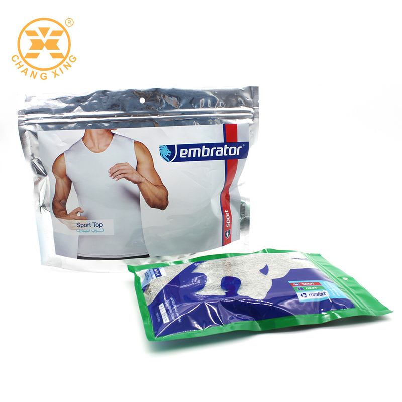 BOPP Resealable Clothing Packaging Bags With Logo T Shirt Garment Plastic Packaging Bags