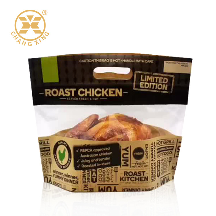 BOPP Roasted Chicken Frozen Food Packaging Bags 0.75kg Stand Up Pouches For Food