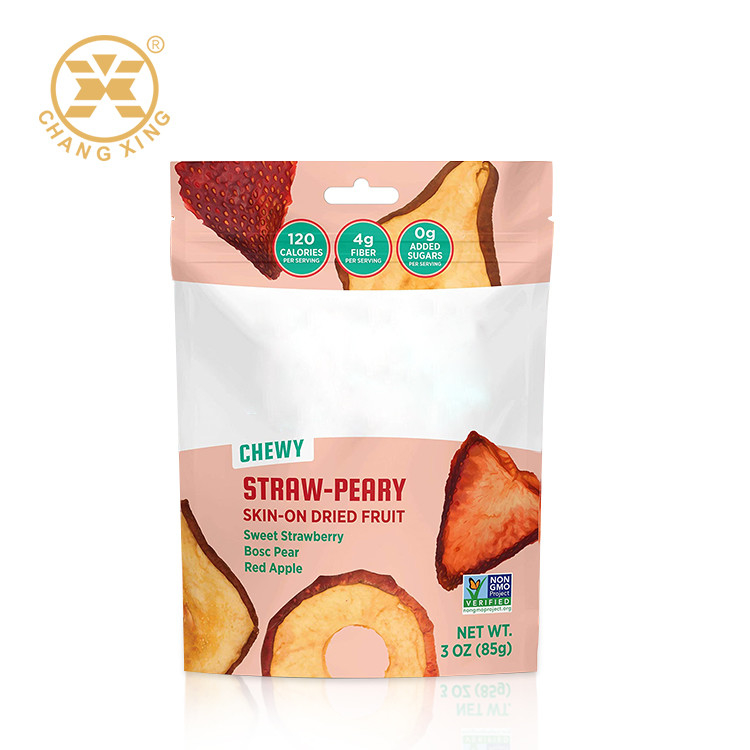 MPET Resealable Matte Dry Fruit Packaging Bags 750g Compostable Stand Up Pouches