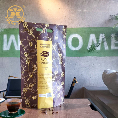 500g UV coating Matte finished Stand up coffee pouch With Valve Zipper