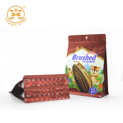 Printed WaterProof Reusable Flat Bottom snack food packaging bags With Zipper
