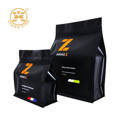 1KG 2KG Flat Bottom Mylar Foil Lined Shake Plastic Whey Protein Powder Packaging Bag With Zipper