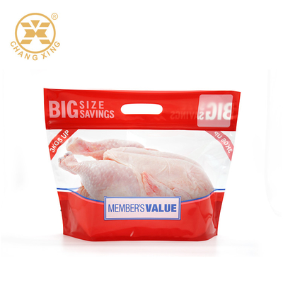 quality VMPET EXPE Stand Up Pouch With Handle Roast Chicken Plastic Packaging For Frozen Food factory