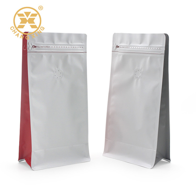 Flat Bottom VMPET Aluminum Coffee Bags 250g BOPP Zip Lock Pouch For Food