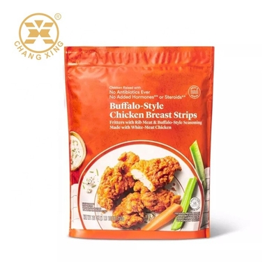 Three Side Sealed BOPP Roast Chicken Packaging ODM Breast Strips Zip Lock Mylar Bags