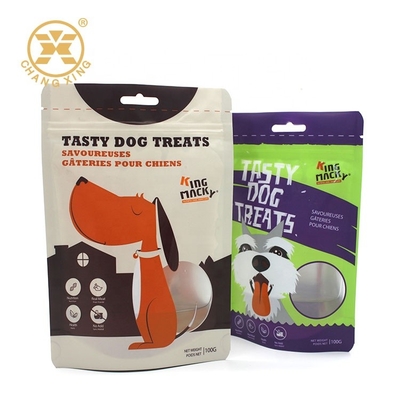 Standing Zipper VMPET Pet Food Packaging Bags Doy Pack Zip Lock Plastic Bags With Window